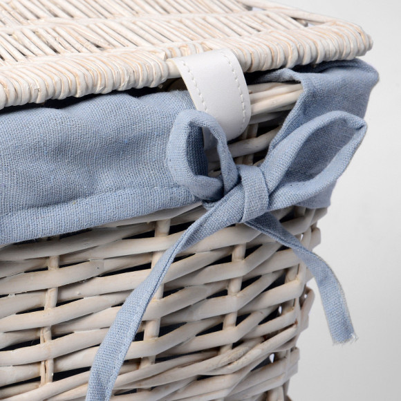 Корзина для белья WasserKRAFT Lippe WB-450-L с крышкой Белая Корзина для белья WasserKRAFT Lippe WB-450-L с крышкой Белая