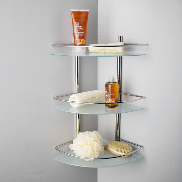 Стеклянная полка WasserKRAFT K-3133 угловая Хром Стеклянная полка WasserKRAFT K-3133 угловая Хром