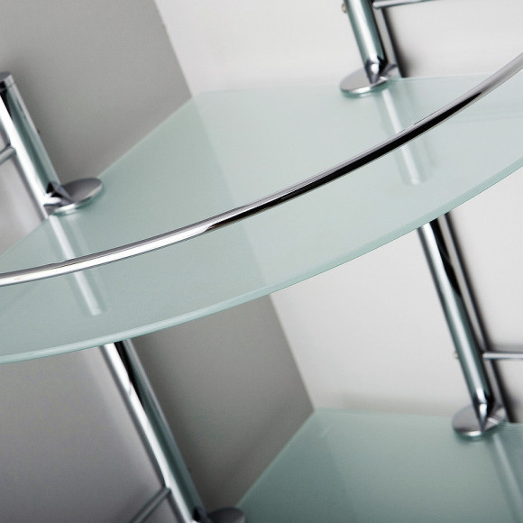 Стеклянная полка WasserKRAFT K-3133 угловая Хром Стеклянная полка WasserKRAFT K-3133 угловая Хром