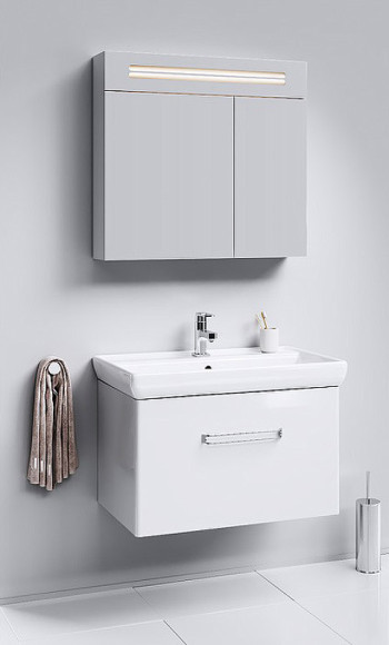 Тумба под раковину Aqwella Нео 80 NEO01081 подвесная Белая