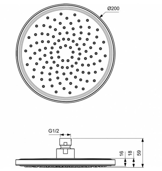 Верхний душ Ideal Standard Ideal Rain BD140XG Черный шелк