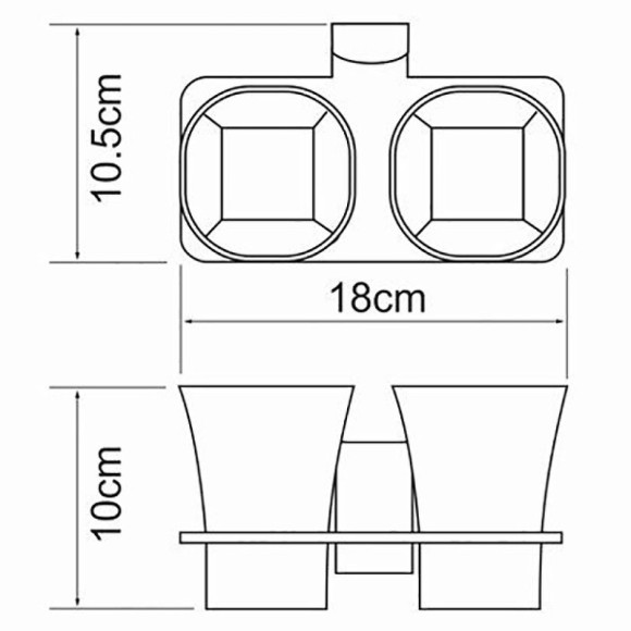 Стакан для зубных щеток WasserKRAFT Leine K-5028D двойной Хром Стакан для зубных щеток WasserKRAFT Leine K-5028D двойной Хром