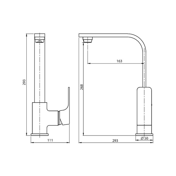 Смеситель для кухни Koller Pool Neon Cube NC0500 Хром