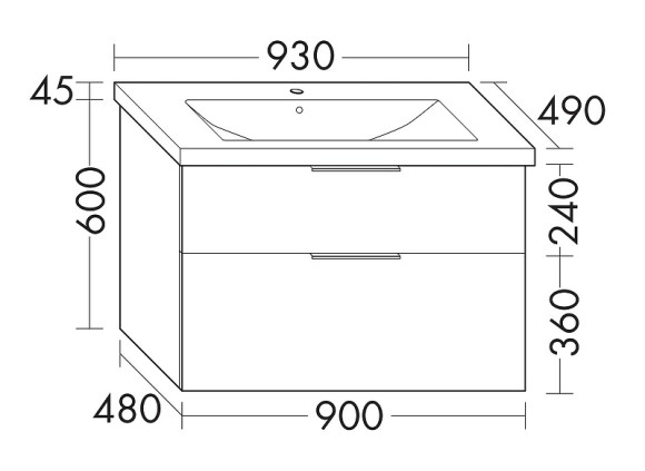Тумба с раковиной Burgbad Eqio 93 SEYQ093F2632C001*1 подвесная Фланелевый дуб Тумба с раковиной Burgbad Eqio 93 SEYQ093F2632C001*1 подвесная Фланелевый дуб