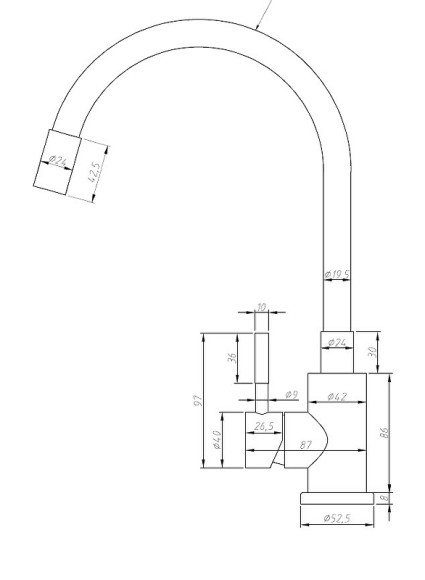 Смеситель для кухни ESKO Snake K44 B Нержавеющая сталь Черный Смеситель для кухни ESKO Snake K44 B Нержавеющая сталь Черный