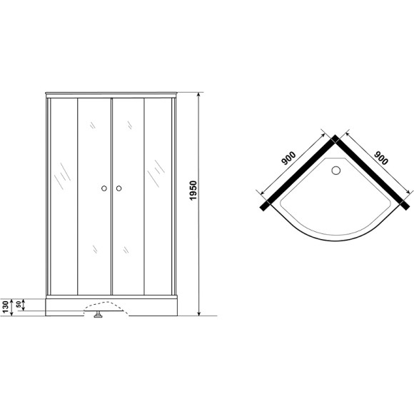 Душевой уголок Niagara Eco 90x90 NG-007-14 Black профиль Черный стекло с рисунком Душевой уголок Niagara Eco 90x90 NG-007-14 Black профиль Черный стекло с рисунком