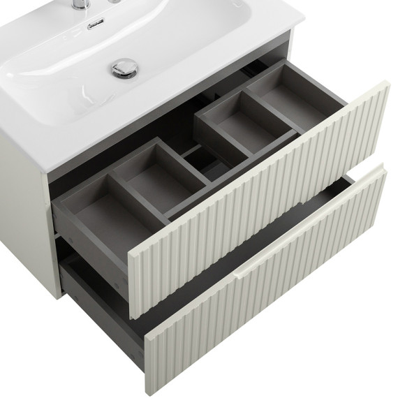 Тумба под раковину Cezares Duet-N 80 DUET-N-800-2C-SO-AS-P подвесная Альпака брашированная