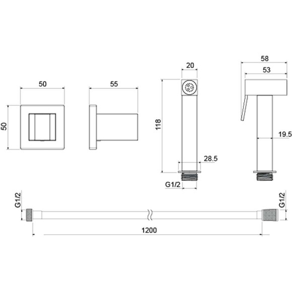 Гигиенический душ Aquatek AQ2053MB Черный матовый