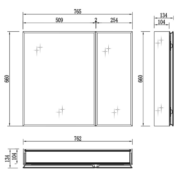 Зеркальный шкаф Aquatek 75 AQ7808-MC Хром Зеркальный шкаф Aquatek 75 AQ7808-MC Хром
