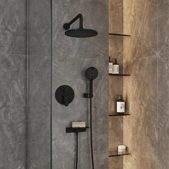 Душевая система Milardo Rora RORBL02M67 Черная матовая