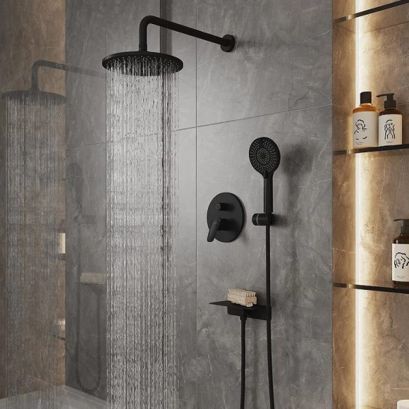 Душевая система Milardo Rora RORBL02M67 Черная матовая