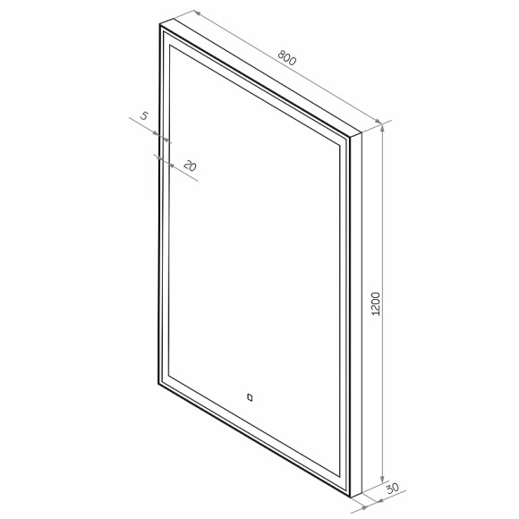 Зеркало Континент Strong 800х1200 ЗЛП2865 с подсветкой Серебро с сенсорным выключателем