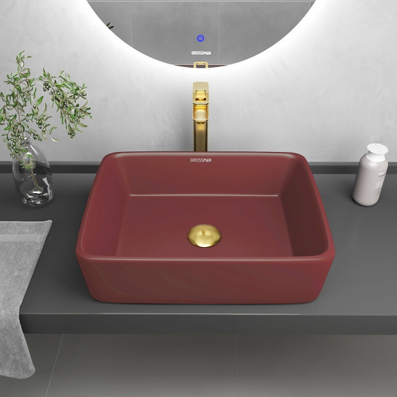 Раковина-чаша Grossman Color 48 GR-3016VIM Бордовая матовая Раковина-чаша Grossman Color 48 GR-3016VIM Бордовая матовая