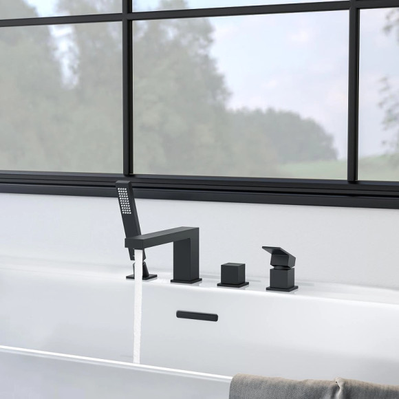 Смеситель на борт ванны Aquatek Либра AQ1648MB Черный матовый