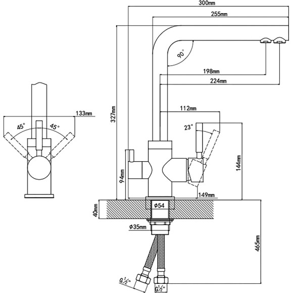 Смеситель для кухни Florentina Арес Fl Ультра 333.19H.2123.501 Нуар Смеситель для кухни Florentina Арес Fl Ультра 333.19H.2123.501 Нуар