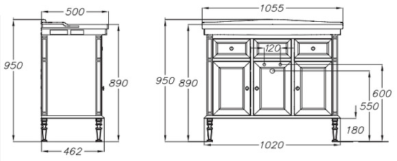 Тумба под раковину Opadiris Кантара 105 00-00003680 Белая матовая Тумба под раковину Opadiris Кантара 105 00-00003680 Белая матовая