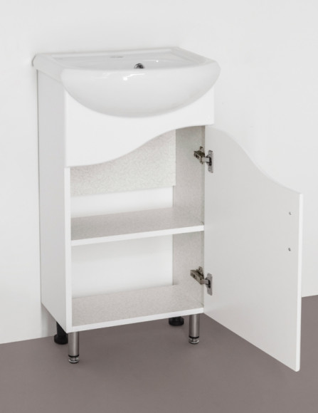 Тумба под раковину Style Line Эко Волна 2 Уют 45 Белый глянец