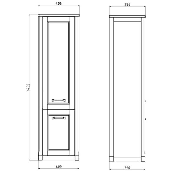 Шкаф пенал ASB-Woodline Толедо 40 11226 подвесной Капучино Шкаф пенал ASB-Woodline Толедо 40 11226 подвесной Капучино