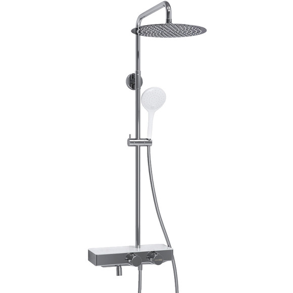 Душевая система WasserKRAFT A113.116.155.CH Thermo с термостатом Хром Белая