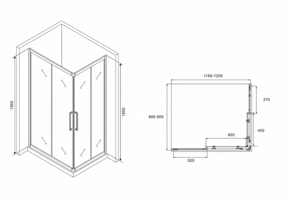 Душевой уголок Abber Schwarzer Diamant 120x90 AG02129BH профиль Черный стекло прозрачное Душевой уголок Abber Schwarzer Diamant 120x90 AG02129BH профиль Черный стекло прозрачное