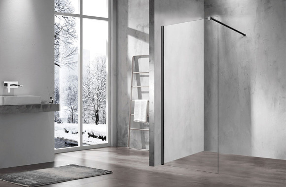 Душевая перегородка Vincea Walk-In 80 VSW-1H800CLB профиль Черный матовый стекло прозрачное Душевая перегородка Vincea Walk-In 80 VSW-1H800CLB профиль Черный матовый стекло прозрачное