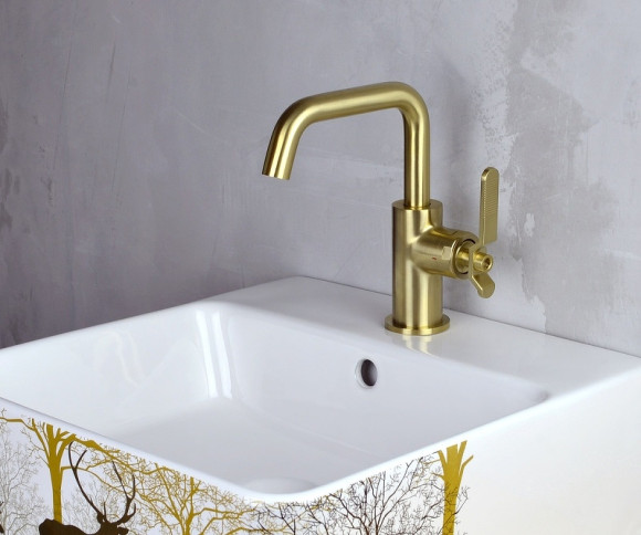 Смеситель для раковины Bronze de Luxe 1760'S 1178CG Золото матовое