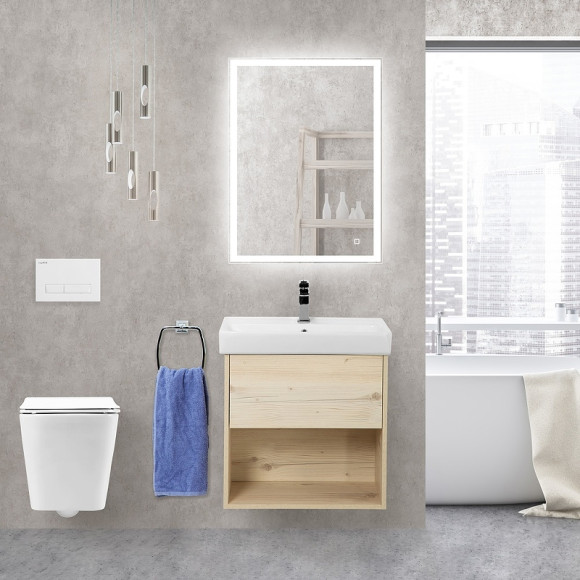 Тумба под раковину BelBagno Neon 50 NEON-500-1C-SO-PB подвесная Pino Bianco Тумба под раковину BelBagno Neon 50 NEON-500-1C-SO-PB подвесная Pino Bianco