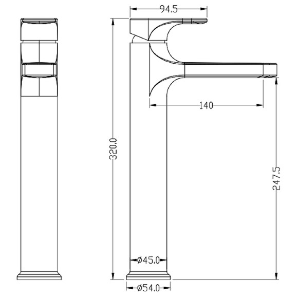 Смеситель для раковины Boheme Spectre 452-MG Золото матовое