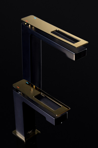 Смеситель для раковины Boheme Q 142-BG Черный Золото