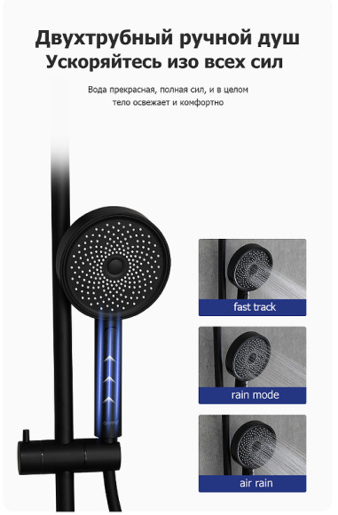 Душевая система Gappo G2495-86 Черная матовая