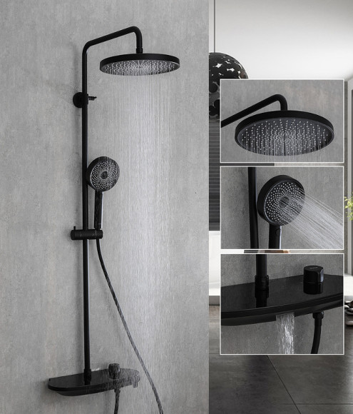 Душевая система Gappo G2495-86 Черная матовая