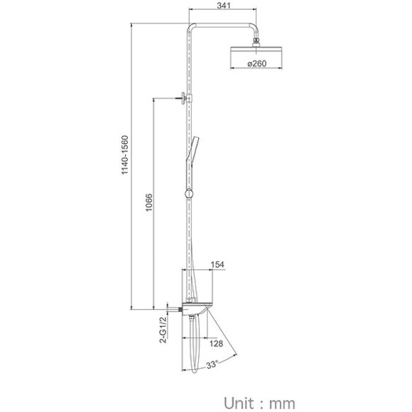 Душевая система Gappo G2495-86 Черная матовая
