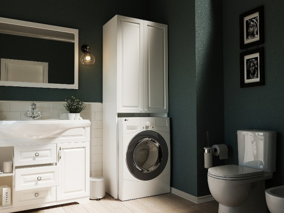 Шкаф пенал 1MarKa Wall Classic 67 У79534 над стиральной машиной Белый глянцевый Шкаф пенал 1MarKa Wall Classic 67 У79534 над стиральной машиной Белый глянцевый