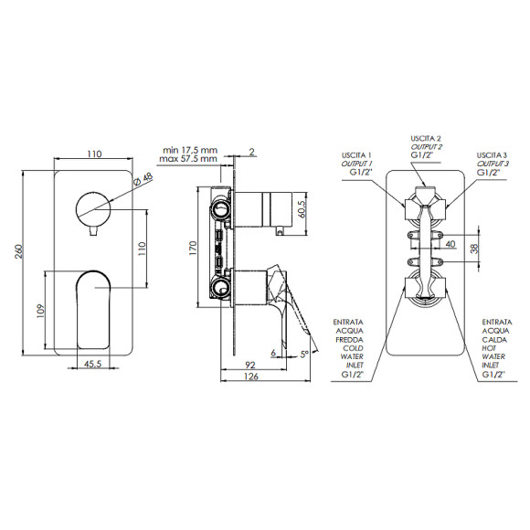 Смеситель для душа Remer Infinity i93DO Золото Смеситель для душа Remer Infinity i93DO Золото