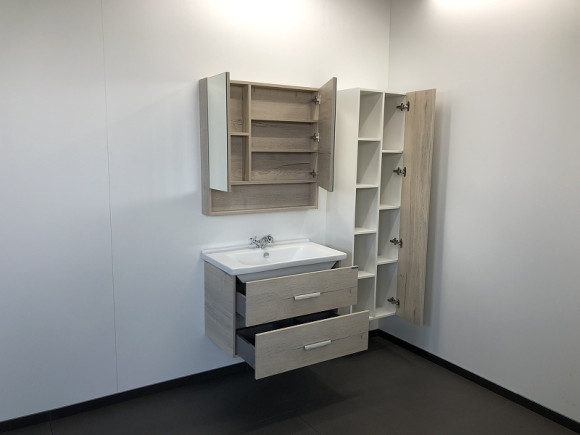 Зеркальный шкаф Comforty Парма 80 00004143489 Дуб дымчатый