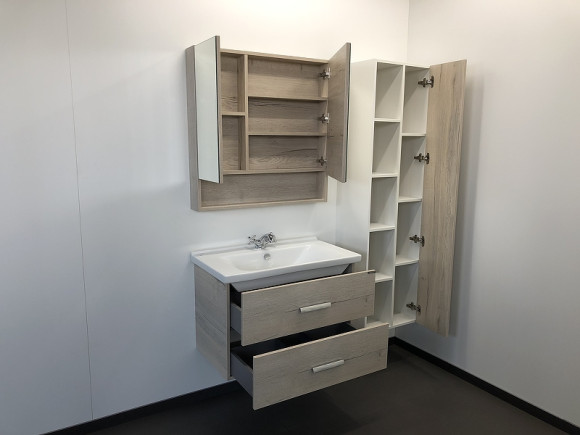 Зеркальный шкаф Comforty Парма 80 00004143489 Дуб дымчатый