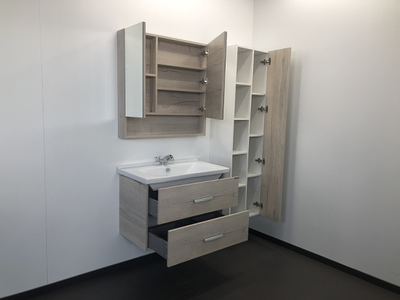 Зеркальный шкаф Comforty Парма 80 00004143489 Дуб дымчатый