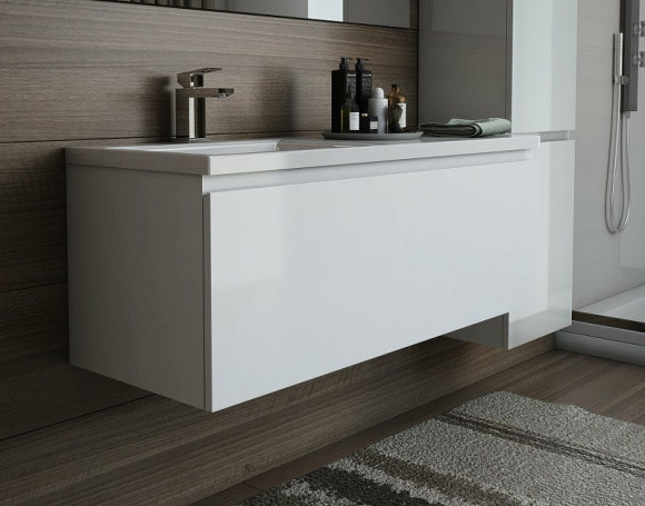 Тумба с раковиной Эстет Dallas Luxe 115 L ФР-00002302 подвесная Белая