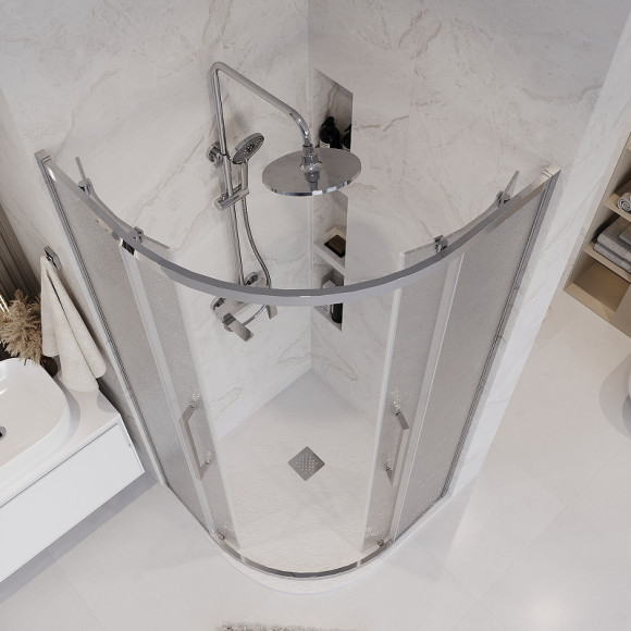 Душевой уголок Grossman Cosmo 80х80 301.K33.02.8080.10.02 профиль Хром стекло шиншилла Душевой уголок Grossman Cosmo 80х80 301.K33.02.8080.10.02 профиль Хром стекло шиншилла