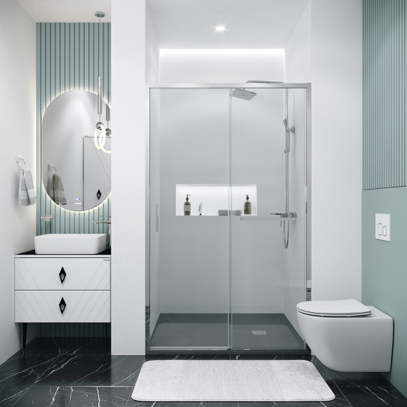 Душевая дверь Grossman Style 130 100.K33.05.130.10.00 профиль Хром стекло прозрачное