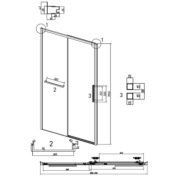Душевая дверь Grossman Style 130 100.K33.05.130.10.00 профиль Хром стекло прозрачное