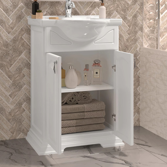 Тумба под раковину Opadiris Риспекто 55 00-00007072 Белая матовая Тумба под раковину Opadiris Риспекто 55 00-00007072 Белая матовая