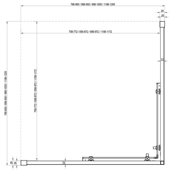 Душевая дверь Ravak Blix Slim BLSRV2K-80 X1XM40300Z1 профиль Черный стекло Transparent Душевая дверь Ravak Blix Slim BLSRV2K-80 X1XM40300Z1 профиль Черный стекло Transparent