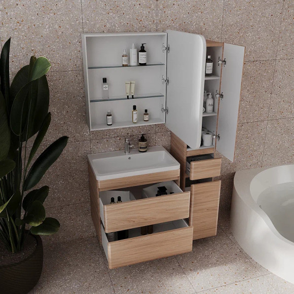 Тумба под раковину Style Line Атлантика 70 Люкс Plus СС-00002341 подвесная Ясень перламутр