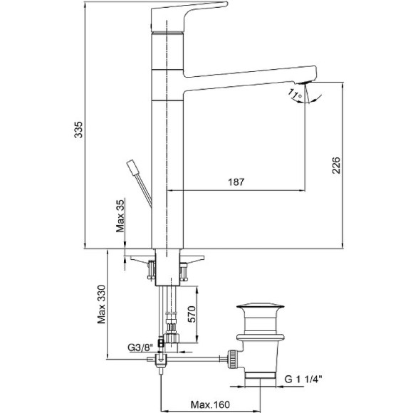 Смеситель для раковины E.C.A. Luna 102108974EX Хром Смеситель для раковины E.C.A. Luna 102108974EX Хром