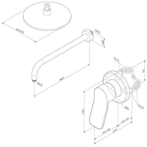 Душевая система AM.PM X-Joy FB85A2R000 Хром Душевая система AM.PM X-Joy FB85A2R000 Хром