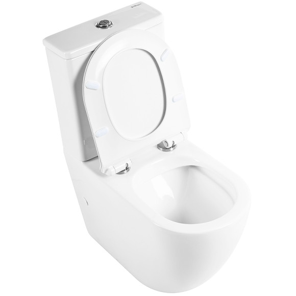 Унитаз компакт BelBagno Sfera-R BB2141CPR/BB2111SC без бачка с сиденьем Микролифт Унитаз компакт BelBagno Sfera-R BB2141CPR/BB2111SC без бачка с сиденьем Микролифт