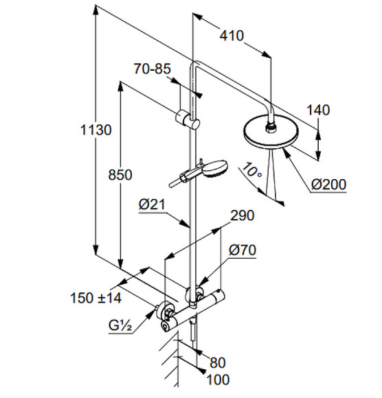 Душевая система Kludi Logo 6809405-00 с термостатом Хром
