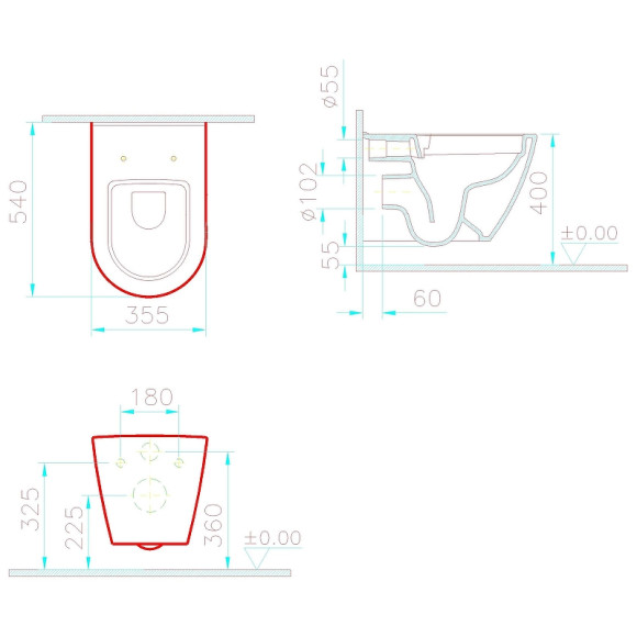 Унитаз Vitra Sanibelle 7551B003-0075 подвесной без сиденья