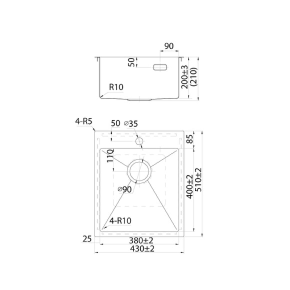 Кухонная мойка Iddis Haze 43 HAZ43S0i77 Сатин